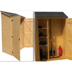 Abri Mural En Bois Brut 0,70m² Avec 3 étagères De Rangement - Habrita 10 Abri Mural En Bois Brut 0,70m² Avec 3 étagères De Rangement - Habrita -Jardin Extérieur Boutique abri mural en bois brut 070m avec 3 etageres de rangement habrita 4