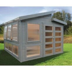 Abri Serre En Bois Massif 28mm - 8,91m² Toit Gradin SOLID -Jardin Extérieur Boutique abri serre en bois massif 28mm 921m toit gradin solid 3