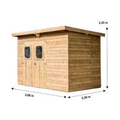 Abri Theora 6,78m² En Bois Thermo Traité Et Toiture En Acier HABRITA -Jardin Extérieur Boutique abri theora 645m en bois thermo traite et toiture en acier habrita 2