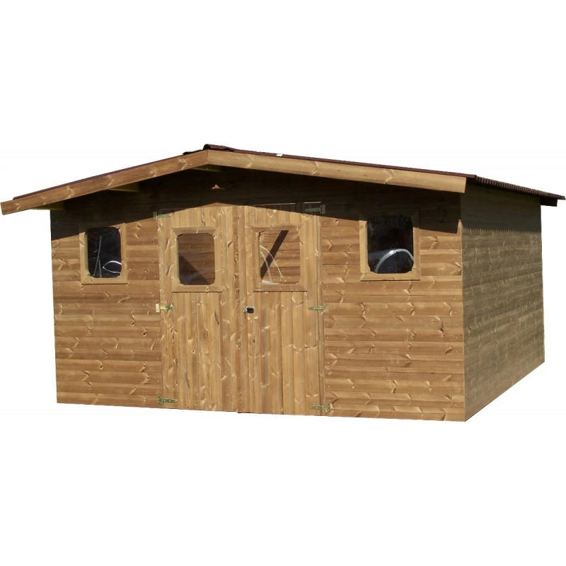 Abri Thermabri 15,14m² En Bois Thermo Traité Toiture Onduline HABRITA 2 Abri Thermabri 15,14m² En Bois Thermo Traité Toiture Onduline HABRITA – Image 2