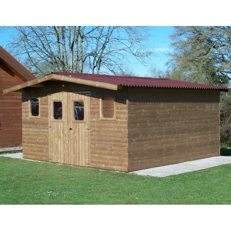 Abri Thermabri 15,14m² En Bois Thermo Traité Toiture Onduline HABRITA 1 Abri Thermabri 15,14m² En Bois Thermo Traité Toiture Onduline HABRITA