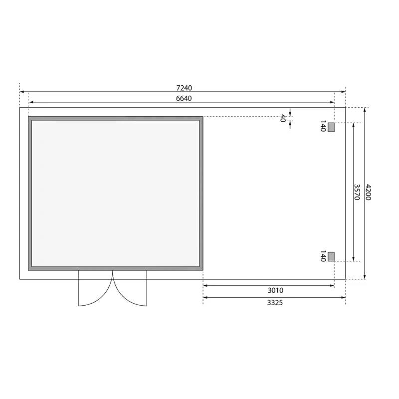 Abri Toit Plat 13,60m² Bois Massif 40mm Northeim 5 Avec Appentis 330cm Et Paroi Arrière – Karibu 3 Abri Toit Plat 13,60m² Bois Massif 40mm Northeim 5 Avec Appentis 330cm Et Paroi Arrière – Karibu – Image 3