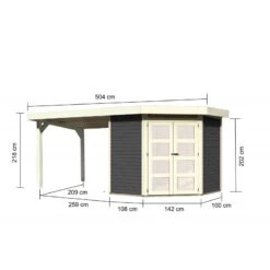 Abri Toit Plat 4,62m² Goldendorf 3 + Auvent En Bois Vitrifié Gris 19mm - Karibu 8 Abri Toit Plat 4,62m² Goldendorf 3 + Auvent En Bois Vitrifié Gris 19mm - Karibu -Jardin Extérieur Boutique abri toit plat 462m goldendorf 3 auvent en bois vitrifie gris 19mm karibu 2
