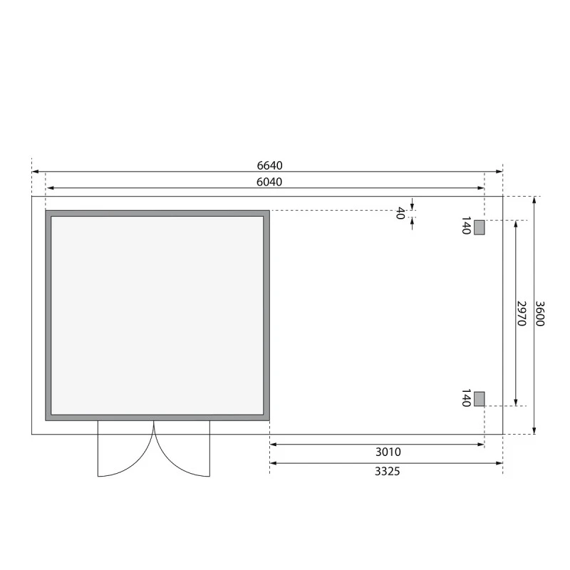 Abri Toit Plat 9,55m² Bois Massif 40mm Northeim 3 Avec Appentis 330cm Et Paroi Arrière – Karibu 3 Abri Toit Plat 9,55m² Bois Massif 40mm Northeim 3 Avec Appentis 330cm Et Paroi Arrière – Karibu – Image 3