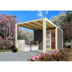 Abri Toit Plat En Bois Massif 19mm Qubic 6,05m² + Appentis 5,6m² Gris Terre - Karibu 8 Abri Toit Plat En Bois Massif 19mm Qubic 6,05m² + Appentis 5,6m² Gris Terre - Karibu -Jardin Extérieur Boutique abri toit plat en bois massif 19mm qubic 605m appentis 56m gris terre karibu 2