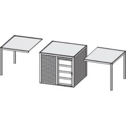 Abri Toit Plat En Bois Massif 19mm Qubic 6,05m² + Appentis 5,6m² Gris Terre - Karibu 9 Abri Toit Plat En Bois Massif 19mm Qubic 6,05m² + Appentis 5,6m² Gris Terre - Karibu -Jardin Extérieur Boutique abri toit plat en bois massif 19mm qubic 605m appentis 56m gris terre karibu 3