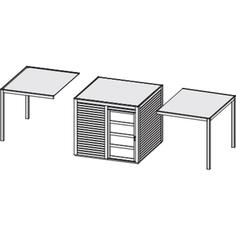 Abri Toit Plat En Bois Massif 19mm Qubic 6,05m² + Appentis 5,6m² Gris Terre - Karibu 4 Abri Toit Plat En Bois Massif 19mm Qubic 6,05m² + Appentis 5,6m² Gris Terre - Karibu – Image 4