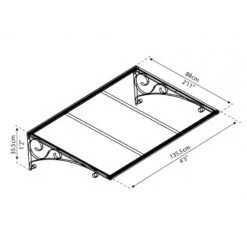 Auvent Marquise En Polycarbonate 2 Mm VENUS™ 1350 – Palram - Canopia -Jardin Extérieur Boutique auvent marquise en polycarbonate 2 mm venus 1350 palram 3