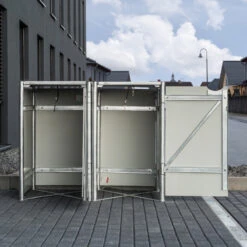 Cache-poubelle 2 Compartiments Müllbox En Aluminium Noir 2x240L – HIDE -Jardin Extérieur Boutique cache poubelle 2 compartiments mullbox en aluminium noir 2x240l hide 2