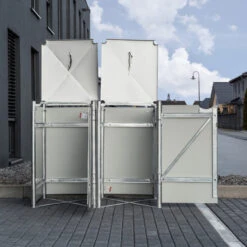 Cache-poubelle 2 Compartiments Müllbox En Aluminium Noir 2x240L – HIDE -Jardin Extérieur Boutique cache poubelle 2 compartiments mullbox en aluminium noir 2x240l hide 3