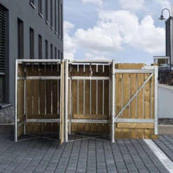 Cache-poubelle 2 Compartiments Müllbox En Bois Traité Naturel 2x140L – HIDE -Jardin Extérieur Boutique cache poubelle 2 compartiments mullbox en bois traite naturel 2x140l hide 4