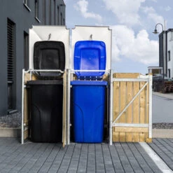 Cache-poubelle 2 Compartiments Müllbox En Bois Traité Naturel 2x240L – HIDE -Jardin Extérieur Boutique cache poubelle 2 compartiments mullbox en bois traite naturel 2x240l hide 4