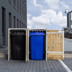 Cache-poubelle 2 Compartiments Müllbox En Bois Traité Naturel 2x240L – HIDE -Jardin Extérieur Boutique cache poubelle 2 compartiments mullbox en bois traite naturel 2x240l hide 5