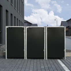 Cache-poubelle 3 Compartiments Müllbox En Aluminium Noir 3x240L – HIDE 9 Cache-poubelle 3 Compartiments Müllbox En Aluminium Noir 3x240L – HIDE -Jardin Extérieur Boutique cache poubelle 3 compartiments mullbox en aluminium noir 3x240l hide 3