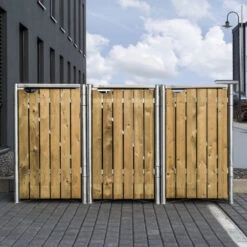 Cache-poubelle 3 Compartiments Müllbox En Bois Traité Naturel 3x240L – HIDE -Jardin Extérieur Boutique cache poubelle 3 compartiments mullbox en bois traite naturel 3x240l hide 5