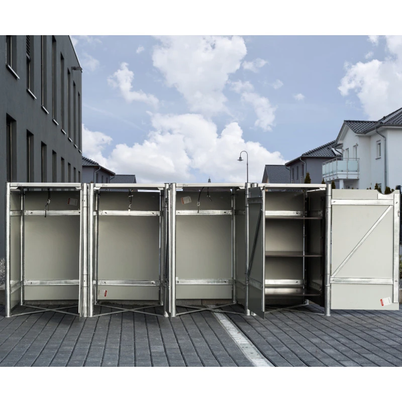 Cache-poubelle 4 Compartiments Müllbox En Aluminium Gris 4x140L – HIDE 2 Cache-poubelle 4 Compartiments Müllbox En Aluminium Gris 4x140L – HIDE – Image 2