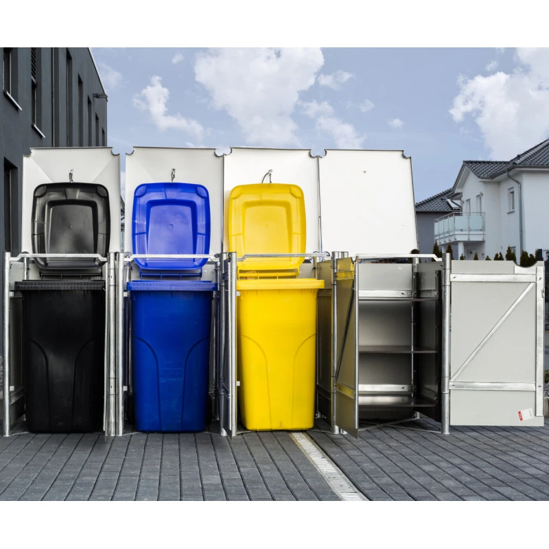 Cache-poubelle 4 Compartiments Müllbox En Aluminium Gris 4x140L – HIDE 4 Cache-poubelle 4 Compartiments Müllbox En Aluminium Gris 4x140L – HIDE – Image 4