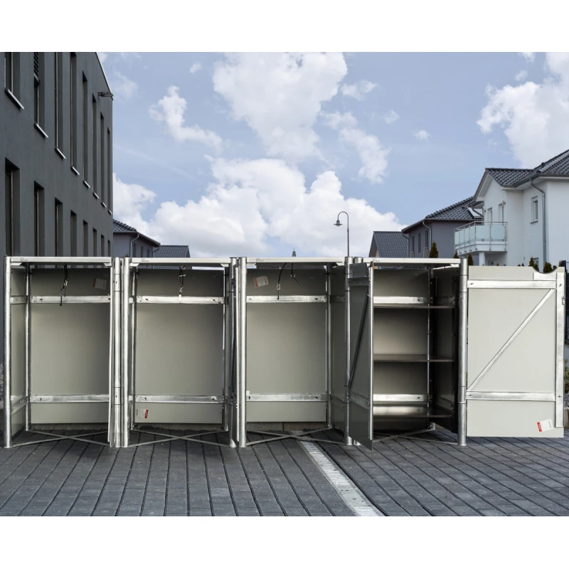 Cache-poubelle 4 Compartiments Müllbox En Aluminium Gris 4x240L – HIDE 2 Cache-poubelle 4 Compartiments Müllbox En Aluminium Gris 4x240L – HIDE – Image 2