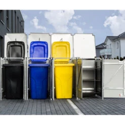 Cache-poubelle 4 Compartiments Müllbox En Aluminium Gris 4x240L – HIDE 7 Cache-poubelle 4 Compartiments Müllbox En Aluminium Gris 4x240L – HIDE -Jardin Extérieur Boutique cache poubelle 4 compartiments mullbox en aluminium gris 4x240l hide 3