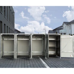 Cache-poubelle 4 Compartiments Müllbox En Aluminium Noir 4x240L – HIDE -Jardin Extérieur Boutique cache poubelle 4 compartiments mullbox en aluminium noir 4x240l hide 2