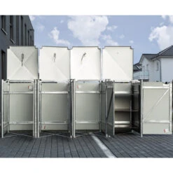 Cache-poubelle 4 Compartiments Müllbox En Aluminium Noir 4x240L – HIDE -Jardin Extérieur Boutique cache poubelle 4 compartiments mullbox en aluminium noir 4x240l hide 3