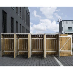 Cache-poubelle 4 Compartiments Müllbox En Bois Traité Naturel 4x140L – HIDE -Jardin Extérieur Boutique cache poubelle 4 compartiments mullbox en bois traite naturel 4x140l hide 3