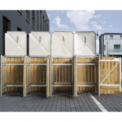 Cache-poubelle 4 Compartiments Müllbox En Bois Traité Naturel 4x140L – HIDE -Jardin Extérieur Boutique cache poubelle 4 compartiments mullbox en bois traite naturel 4x140l hide 4