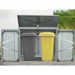 Cache-poubelle Double En Acier Pour Conteneurs 240L – Westmann -Jardin Extérieur Boutique cache poubelle double en acier pour conteneurs 240l westmann 2