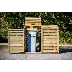 Cache Poubelle Double En Bois Massif Certifié Traité Autoclave -Jardin Extérieur Boutique cache poubelle double en bois massif certifie traite autoclave 4