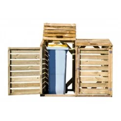 Cache Poubelle Double En Bois Massif Certifié Traité Autoclave -Jardin Extérieur Boutique cache poubelle double en bois massif certifie traite autoclave 5