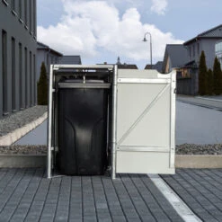 Cache-poubelle Müllbox En Aluminium Gris 240L – HIDE -Jardin Extérieur Boutique cache poubelle mullbox en aluminium gris 240l hide 4