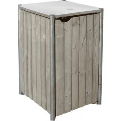 Cache-poubelle Müllbox En Bois Traité Gris 240L – HIDE -Jardin Extérieur Boutique cache poubelle mullbox en bois traite gris 240l hide 2