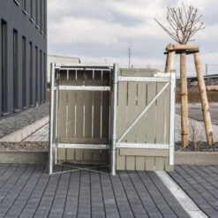 Cache-poubelle Müllbox En Bois Traité Gris 240L – HIDE -Jardin Extérieur Boutique cache poubelle mullbox en bois traite gris 240l hide 4