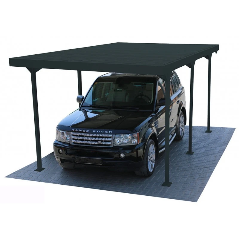 Carport 1 Voiture En Métal Anthracite 15,58m² - DURAMAX 2 Carport 1 Voiture En Métal Anthracite 15,58m² - DURAMAX – Image 2