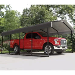 Carport à Toit En Acier Galvanisé 22,57m² Couleur Anthracite – Shelter Logic 8 Carport à Toit En Acier Galvanisé 22,57m² Couleur Anthracite – Shelter Logic -Jardin Extérieur Boutique carport 2257m a toit en acier galvanise couleur anthracite shelter logic 2