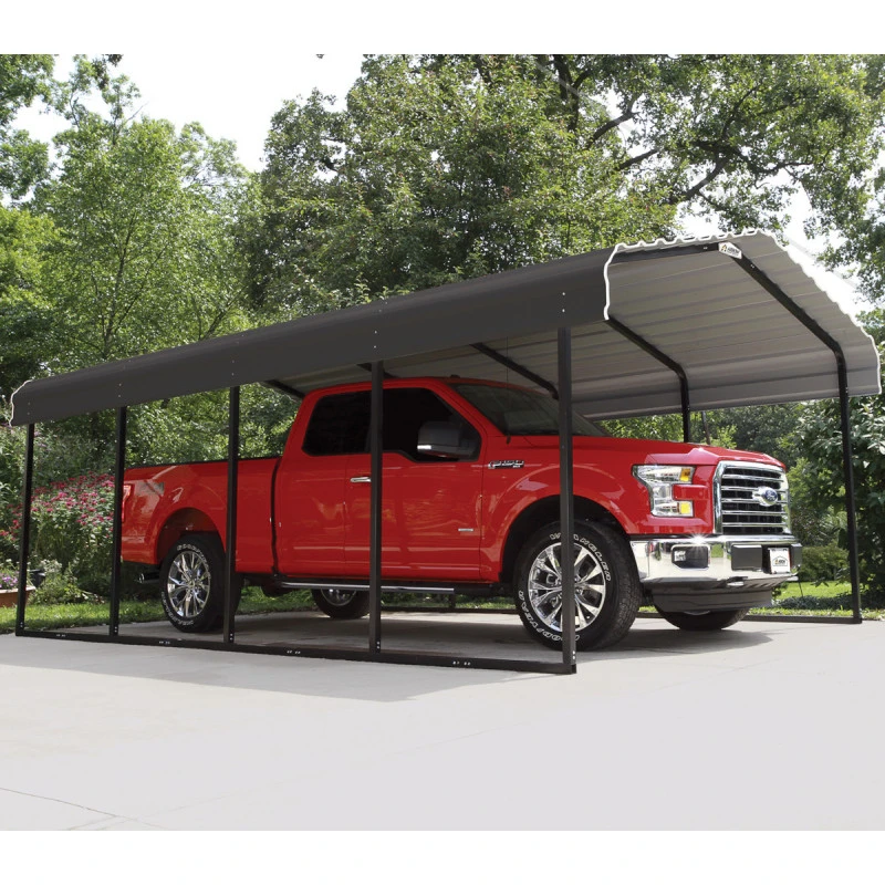 Carport à Toit En Acier Galvanisé 22,57m² Couleur Anthracite – Shelter Logic 3 Carport à Toit En Acier Galvanisé 22,57m² Couleur Anthracite – Shelter Logic – Image 3