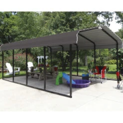 Carport à Toit En Acier Galvanisé 22,57m² Couleur Anthracite – Shelter Logic 9 Carport à Toit En Acier Galvanisé 22,57m² Couleur Anthracite – Shelter Logic -Jardin Extérieur Boutique carport 2257m a toit en acier galvanise couleur anthracite shelter logic 3