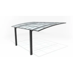 Carport 300x500cm En Aluminium Gris Anthracite H220cm Avec 2 Poteaux ULISS - GardenGate