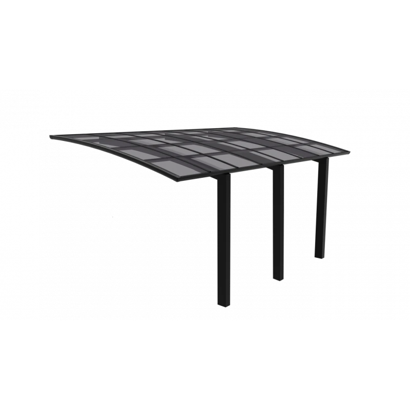 Carport 300x500cm En Aluminium Gris Anthracite H220cm Avec 3 Poteaux ULISS - GardenGate 1 Carport 300x500cm En Aluminium Gris Anthracite H220cm Avec 3 Poteaux ULISS - GardenGate