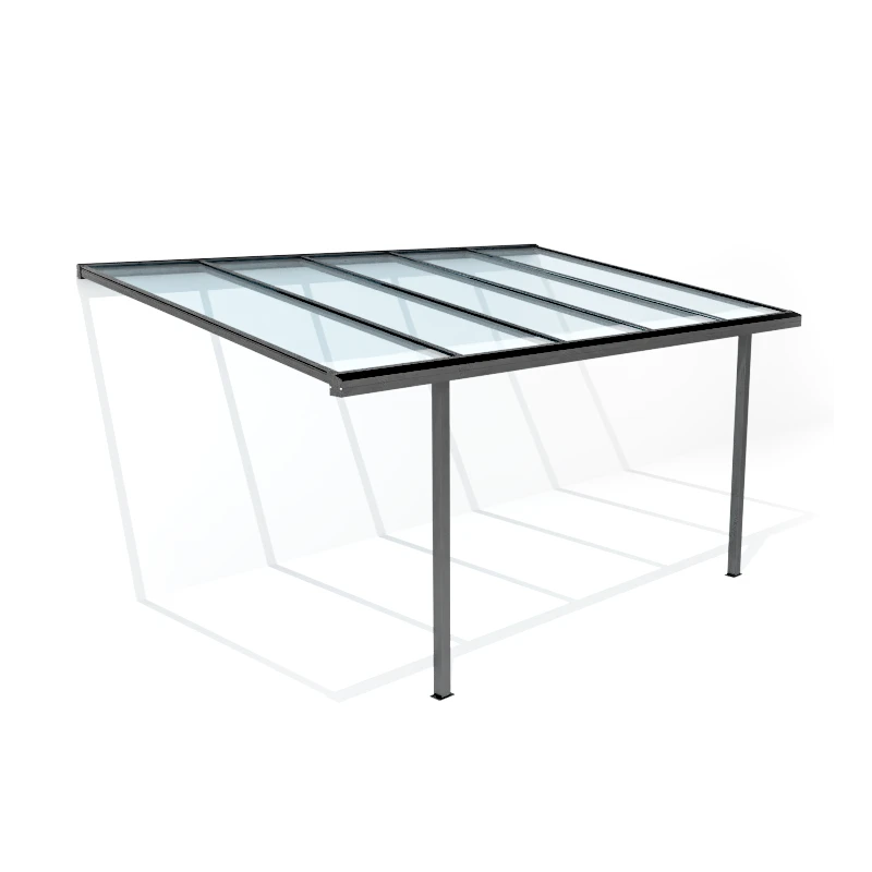 Carport Adossé 300x500cm En Aluminium Blanc H280cm Avec 2 Poteaux MARBELLA - GardenGate 1 Carport Adossé 300x500cm En Aluminium Blanc H280cm Avec 2 Poteaux MARBELLA - GardenGate