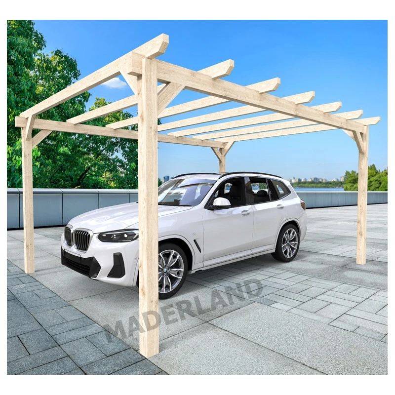 Carport Autoportant En Bois Lamellé-collé 600x400cm Badajoz – Maderland 1 Carport Autoportant En Bois Lamellé-collé 600x400cm Badajoz – Maderland