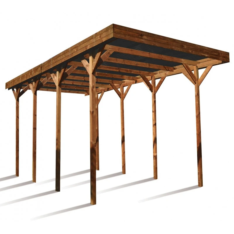 Carport Camping Car 32,40m² En Bois Autoclave Teinté Marron Forest Style 2 Carport Camping Car 32,40m² En Bois Autoclave Teinté Marron Forest Style – Image 2