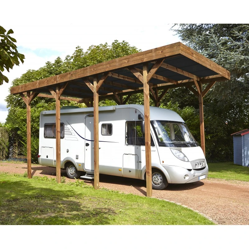 Carport Camping Car 32,40m² En Bois Autoclave Teinté Marron Forest Style 1 Carport Camping Car 32,40m² En Bois Autoclave Teinté Marron Forest Style