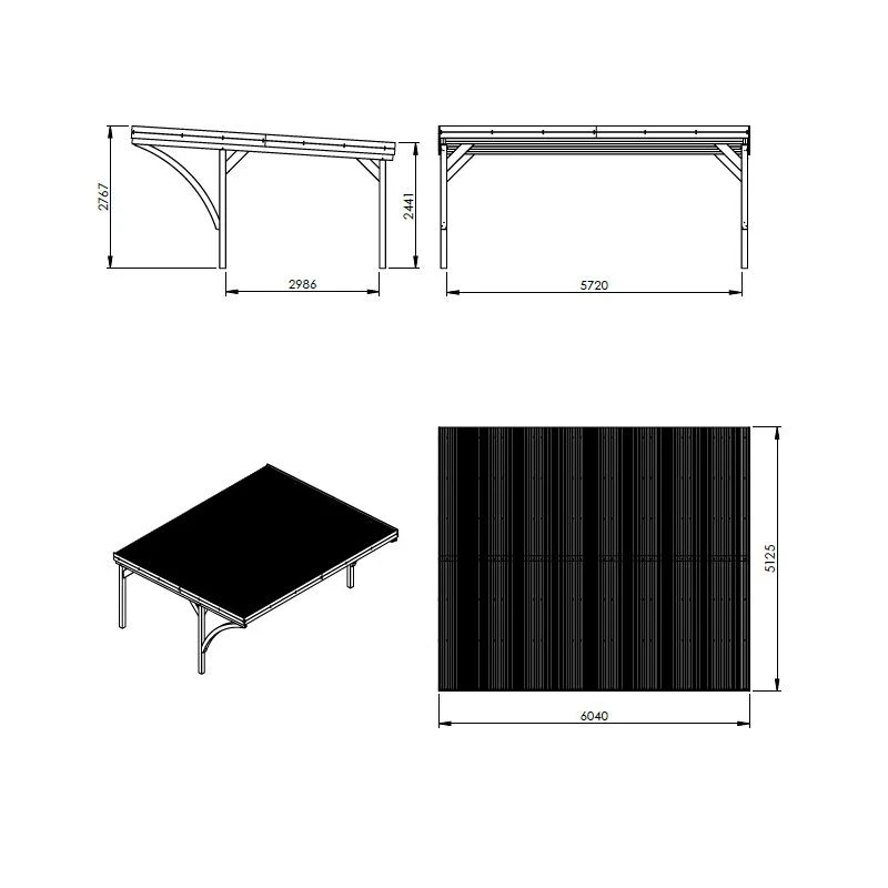 Carport Double 30,9m² En Bois Autoclave Victor Modern - Forest Style 4 Carport Double 30,9m² En Bois Autoclave Victor Modern - Forest Style – Image 4