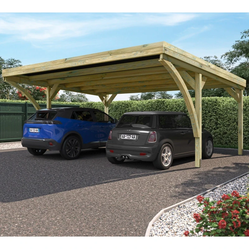 Carport Double 30,9m² En Bois Autoclave Victor Modern - Forest Style 1 Carport Double 30,9m² En Bois Autoclave Victor Modern - Forest Style