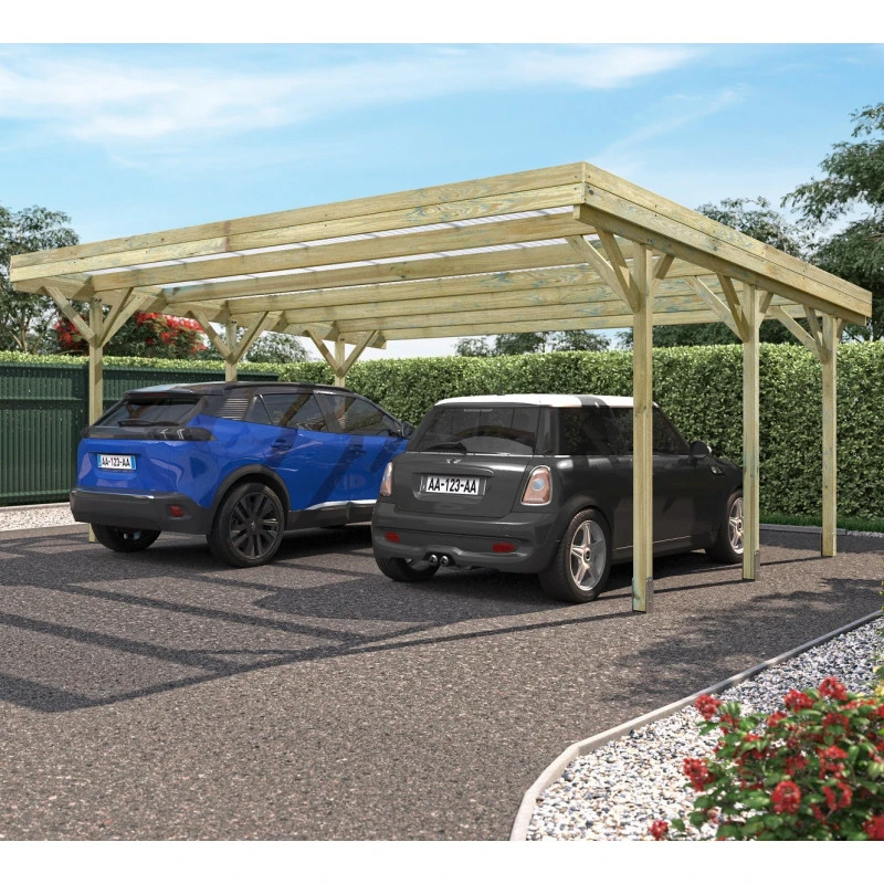 Carport Double 31m² En Bois Autoclave FSC Jean – Forest Style 1 Carport Double 31m² En Bois Autoclave FSC Jean – Forest Style