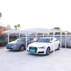 Carport Double En Aluminium Laqué Blanc Et Polycarbonate 6mm X-METAL -Jardin Extérieur Boutique carport double en aluminium laque blanc et polycarbonate 6mm x metal 2
