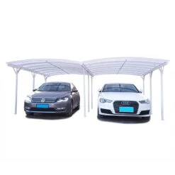 Carport Double En Aluminium Laqué Blanc Et Polycarbonate 6mm X-METAL -Jardin Extérieur Boutique carport double en aluminium laque blanc et polycarbonate 6mm x metal 3