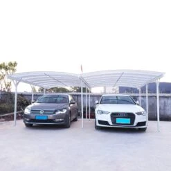 Carport Double En Aluminium Laqué Blanc Et Polycarbonate 6mm X-METAL -Jardin Extérieur Boutique carport double en aluminium laque blanc et polycarbonate 6mm x metal 4