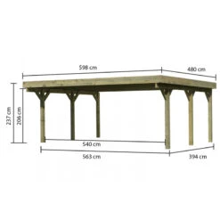 Carport Double En Bois Autoclave 28,3m² Et Toit En Acier – KARIBU -Jardin Extérieur Boutique carport double en bois autoclave 283m et toit en acier karibu 2